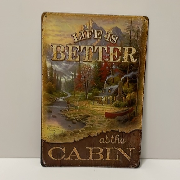Life is Better at The Cabin Metal Sign Wall Decor 12"x8" New - Picture 8 of 14